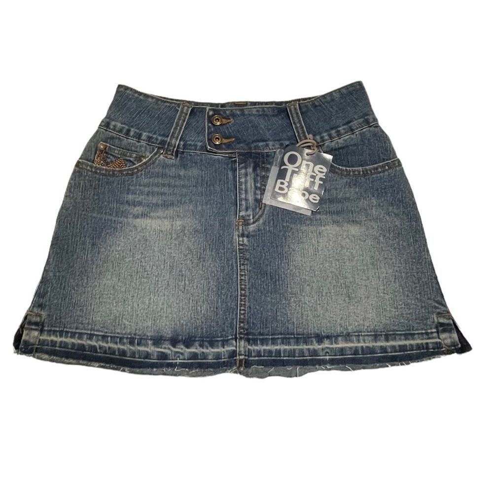 ONE Tuff Babe Denim Mini Skirt - Picture 1 of 8